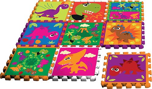 Alfombra puzzle Eva Crazy Dino 9 piezas 90 x 90 cm