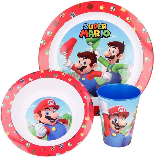 Set vajilla infantil 3 piezas Super Mario Bros
