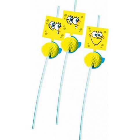 Set 6 cañitas Bob Esponja