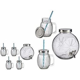 Dispensador cristal grifo con 4 jarras 4 L