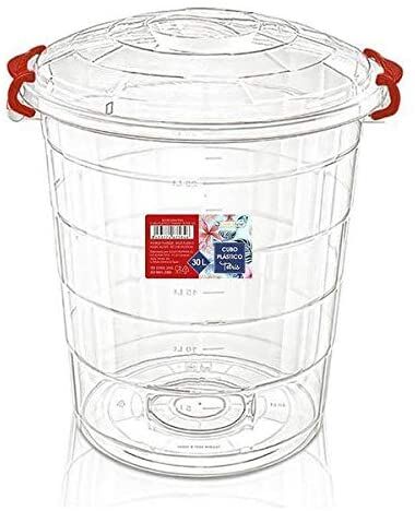 Cubo plástico transparente Tetris 45 litros