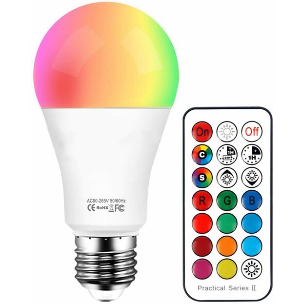 Bombilla Led RGB 3W E27 con mando distancia
