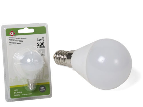 Bombilla led E14 4w 6400k esfrica