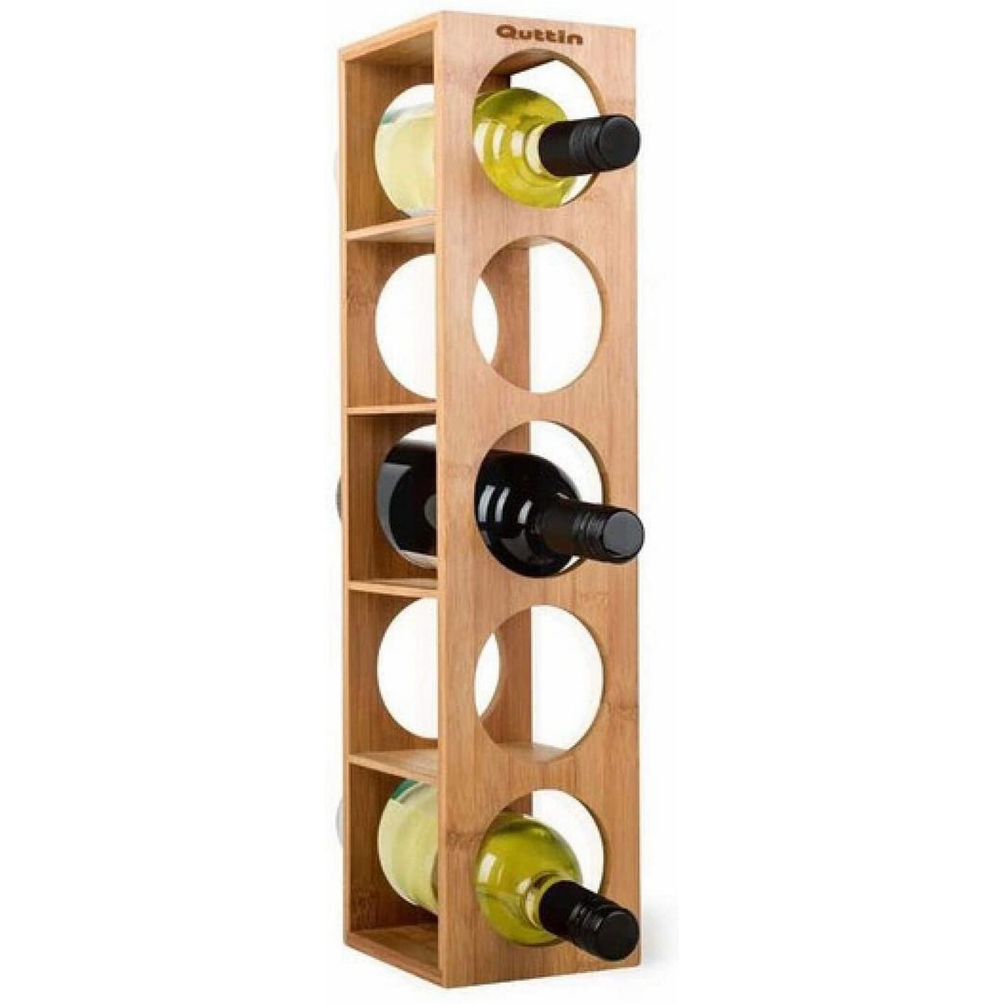 Botellero bambú 5 cavidades Quttin 53 x 14 x 13 cm