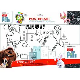 Set 6 láminas A3 y rotuladores de Mascotas