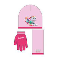 Set Gorro Guantes y Bufanda Patrulla Canina Everest Rosa