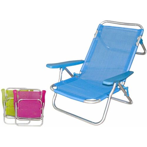 Silla playa aluminio 5 posiciones 61 x 62 x 113 cm