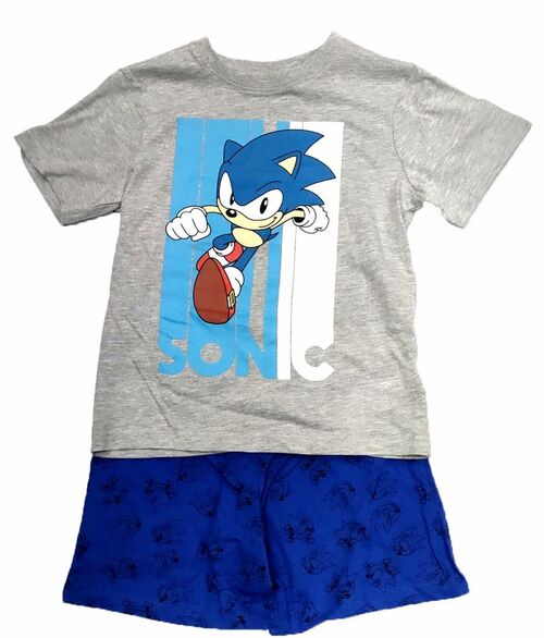 Pijama verano gris y azul Sonic