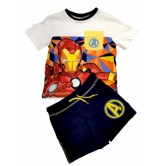 Conjunto verano azul y blanco Los Vengadores Marvel 4 aos