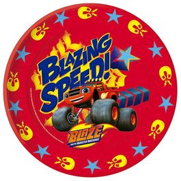 Pack 8 platos para fiesta de Blaze and the Machines 22cm