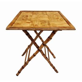 Mesa profesional plegable diseño eventos cuadrada Bambú 71 x 71 x 100 cm