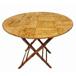 Mesa profesional plegable diseño eventos redonda Bambú 90 x 74 cm