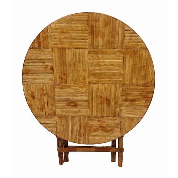 Mesa profesional plegable diseño eventos redonda Bambú 90 x 74 cm