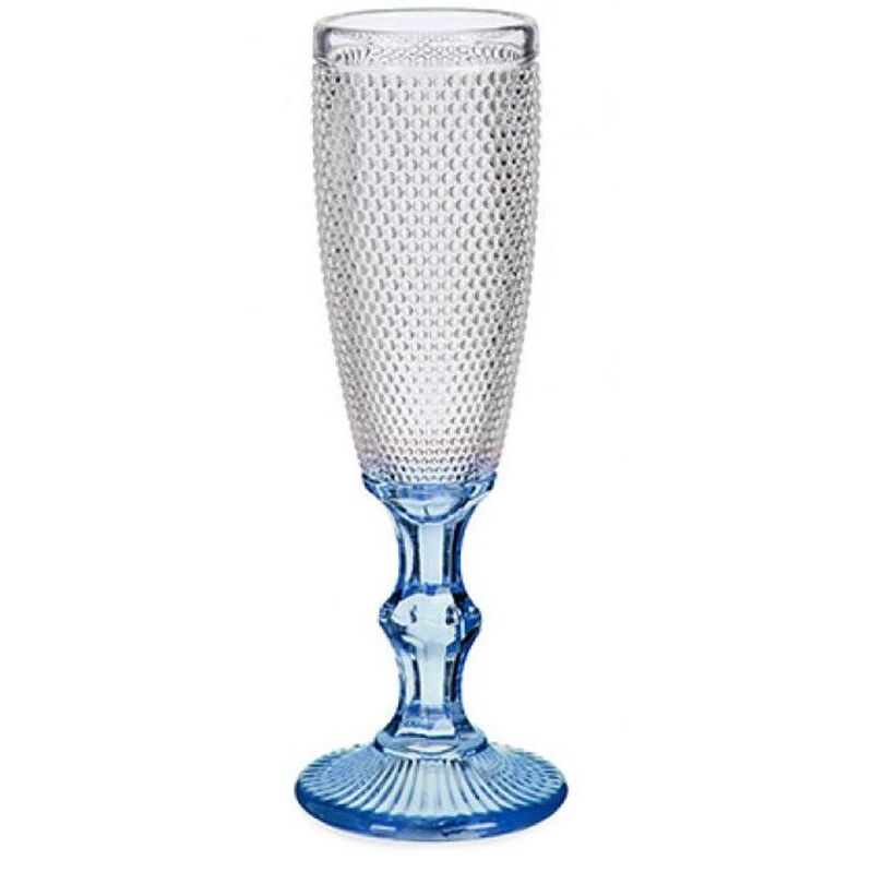 Set 6 Copas cristal Puntos Cava Azul 18 cl 20 x 7 x 5.8 cm