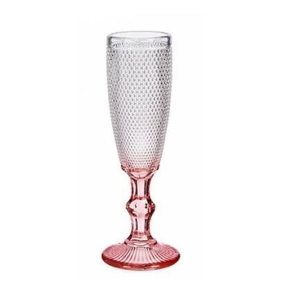 Set 6 Copas cristal Puntos Cava Pie Rosa 18 cl 20 x 7 x 5.8 cm