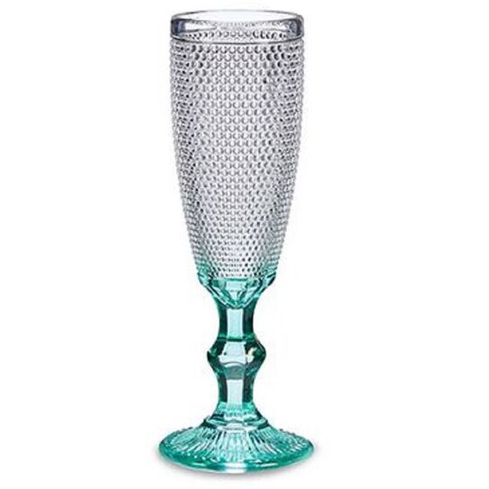 Set 6 Copas cristal Puntos Cava Turquesa 18.5 cl 20 x 7 x 5.8 cm