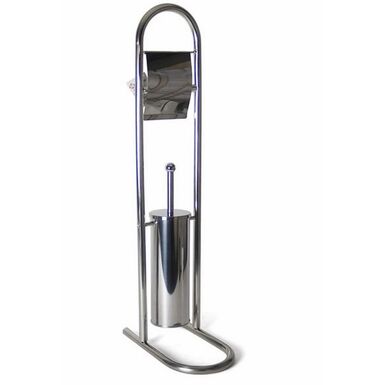 Portarollo escobillero Nilo acero inoxidable 30 x 16 x 79 cm