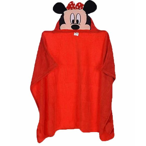 Manta coralina roja Minnie Mouse Disney con capucha 80 x 120 cm