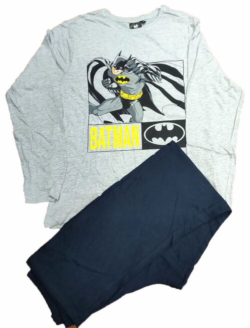 Pijama largo adulto gris Batman Dc Comics