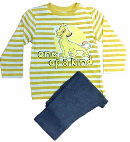 Pijama largo amarillo rayas El Rey León Disney