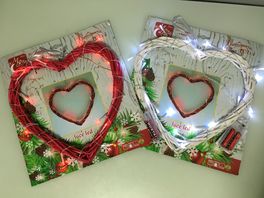 Corazon Decoración Puertas Rattan con Luz Led