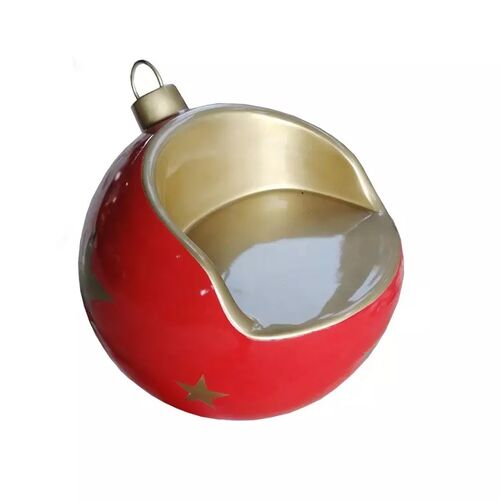 Asiento decoración Bola Navidad fibra de vidrio 80 cm