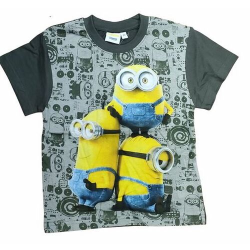 Camiseta manga corta negra Minions 4 aos