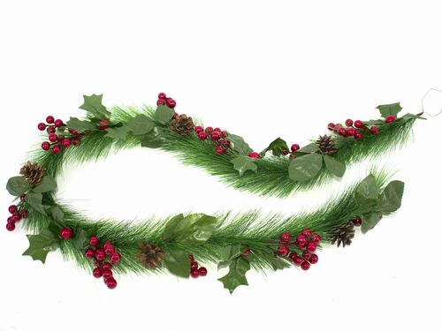 Guirnalda decoración Navidad muérdago 150 cm