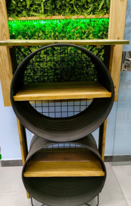 Mueble diseño eventos y barriles con leja personalizable 119 x 35 x 70 cm