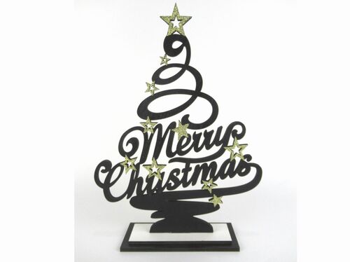 Abeto madera decoracin Navidad Estrellas 26 x 6.5 x 36 cm