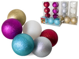 Set 3 bolas Navidad purpurina 10 cm