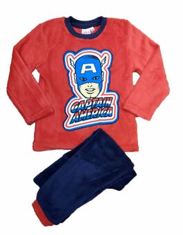 Pijama largo coralina rojo Los Vengadores Capitán América