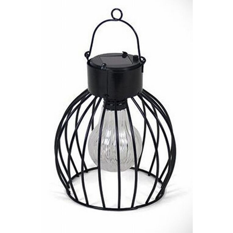 Lmpara solar metal negro 3 Leds