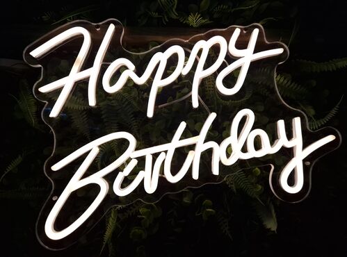 Cartel led sumergible decoración exterior "Happy Birthday" 42 x 28 cm