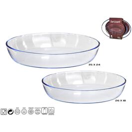 Fuente horno oval cristal 35 x 26 cm