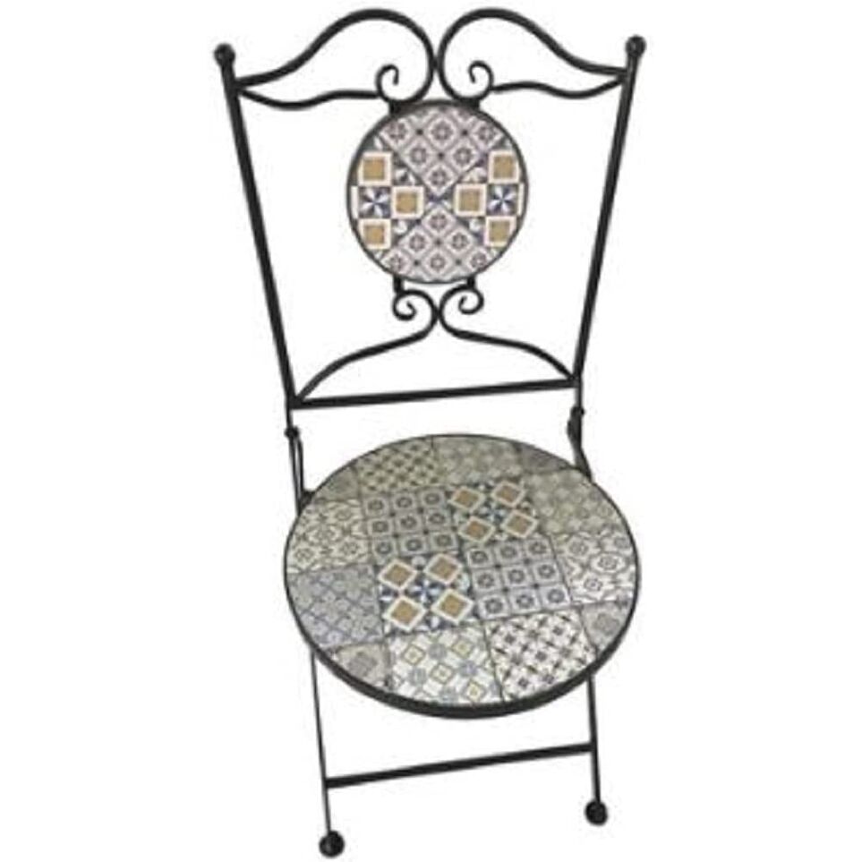 Silla plegable mosaico cerámico Namir 52 x 39 x 91cm