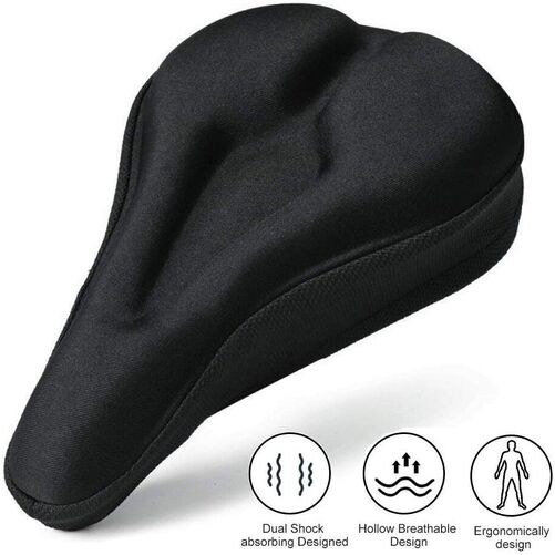 Funda negra gel sillín bicicleta