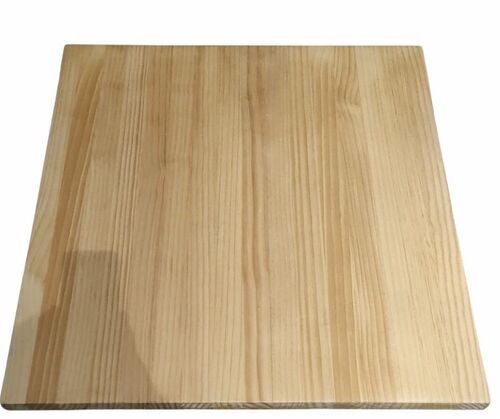 Mesa auxiliar pino laminado patas acero 70 x 70 x 51 cm