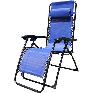 Tumbona reclinable azul 177 x 65 x 113 cm
