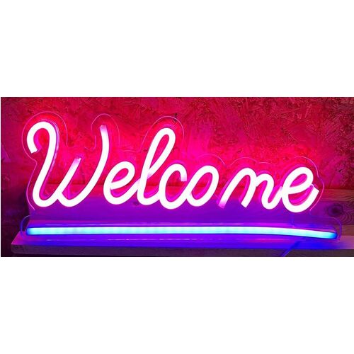 Cartel led decoracin "Welcome" 41 x 16 cm