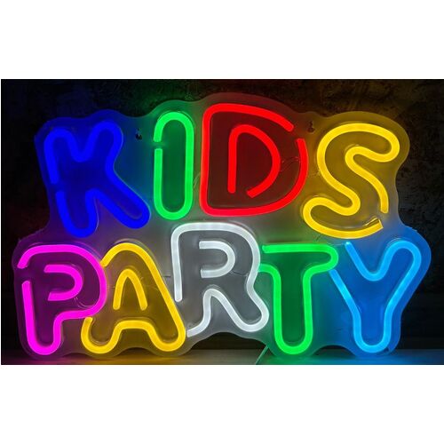 Cartel led decoración "Kids Party" 42 x 28 cm