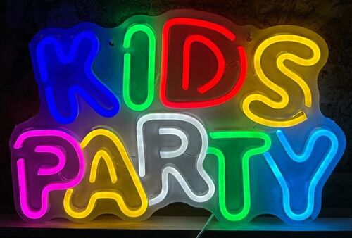 Cartel led decoración "Kids Party" 42 x 28 cm