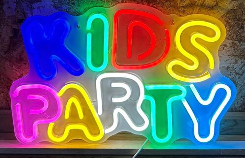 Cartel led decoración "Kids Party" 42 x 28 cm