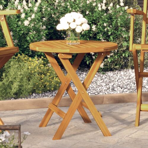 Mesa bistró plegable terraza madera acacia 47 x 46 cm