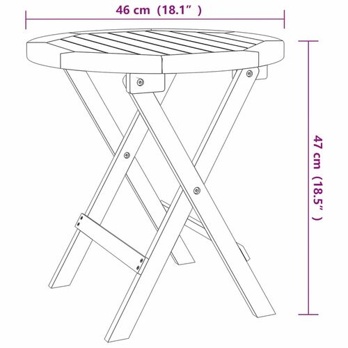 Mesa bistró plegable terraza madera acacia 47 x 46 cm