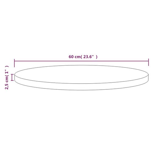 Superficie mesa madera maciza pino blanco Ø60 x 2,5 cm