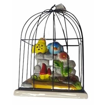 Jaula decorativa pájaros con sonido 22 x 10 x 10 cm