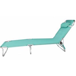 Tumbona aluminio 3 posiciones con reposacabezas188 x 58 x 24 cm