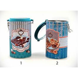 Bote hojalata redondo "Dulces" 19 x 12 x 7.5 cm Modelo 1