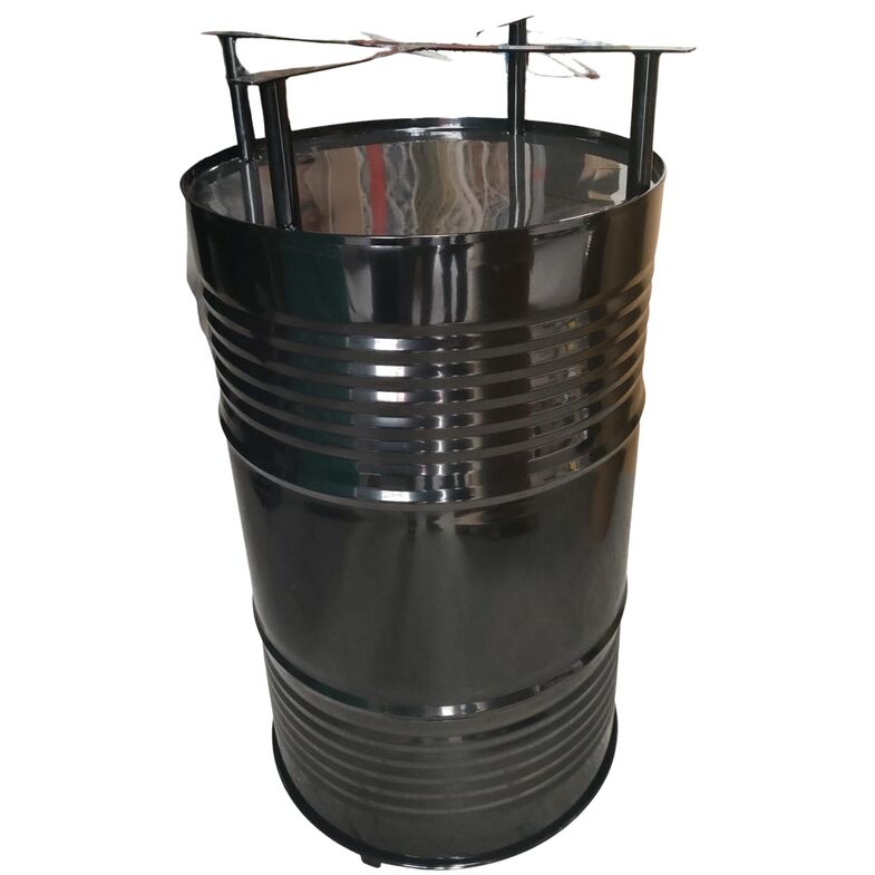 Bidón de Metal mesa alta Barril Industrial personalizable con patas, lacado y espacio interior  60 x 60 x 90 cm
